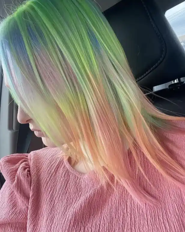 Blonde Hair with Pastel Highlights